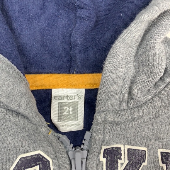 Carter’s 2t Gray Zip Up Hoodie Sweatshirt Jacket 2T - Picture 4 of 7